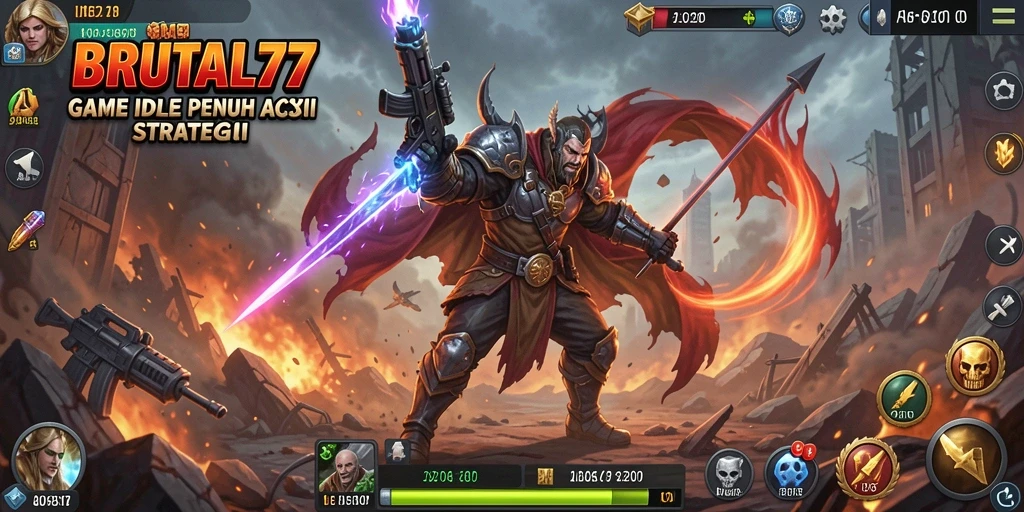 Tampilan gameplay seru dan interaktif BRUTAL77 dalam mode Idle.
