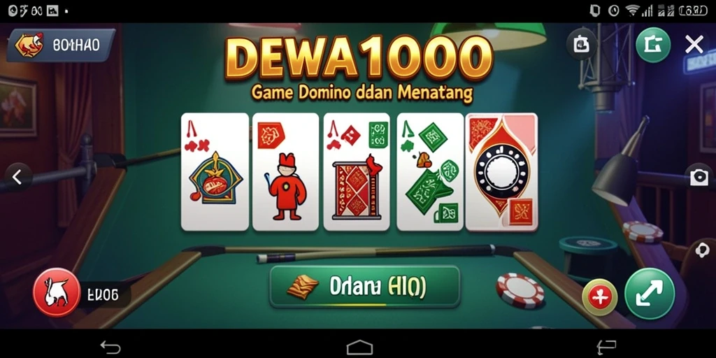 Tampilan gameplay DEWA1000 yang penuh warna dan menarik.