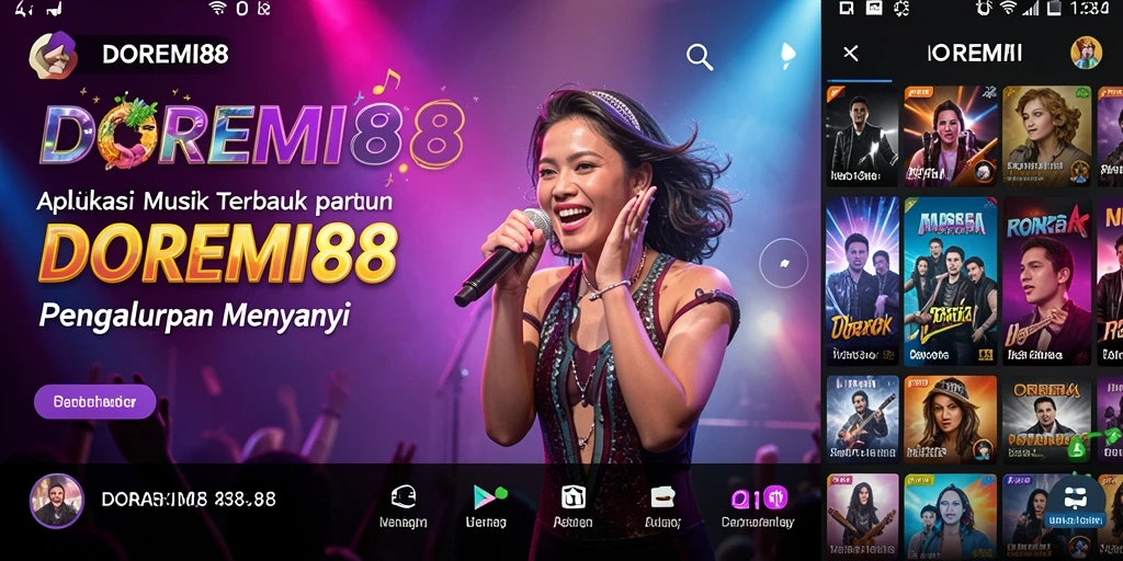 Tampilan screenshot DOREMI88 menampilkan pengguna bernyanyi dengan penuh semangat.