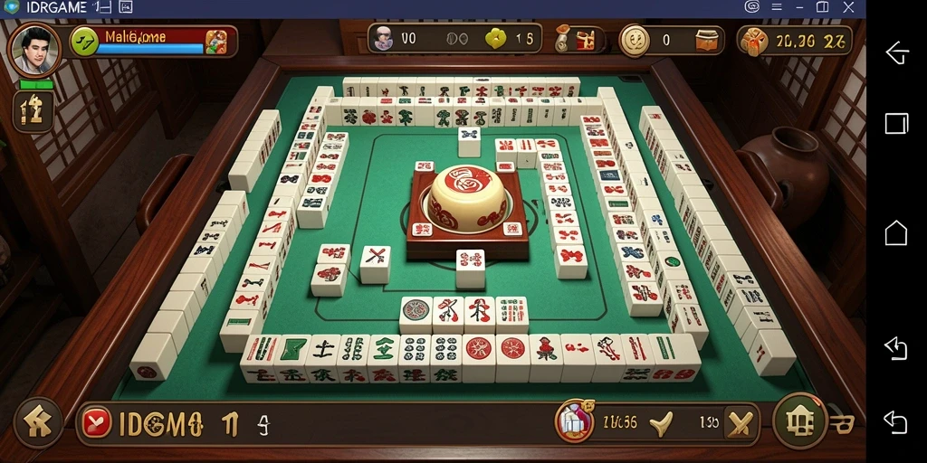 Screenshot gameplay IDRGAME menampilkan papan Mahjong yang menarik dengan strategi yang mendebarkan.