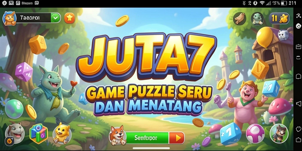 Gameplay JUTA7 menampilkan tantangan puzzle yang menarik dan interaktif.