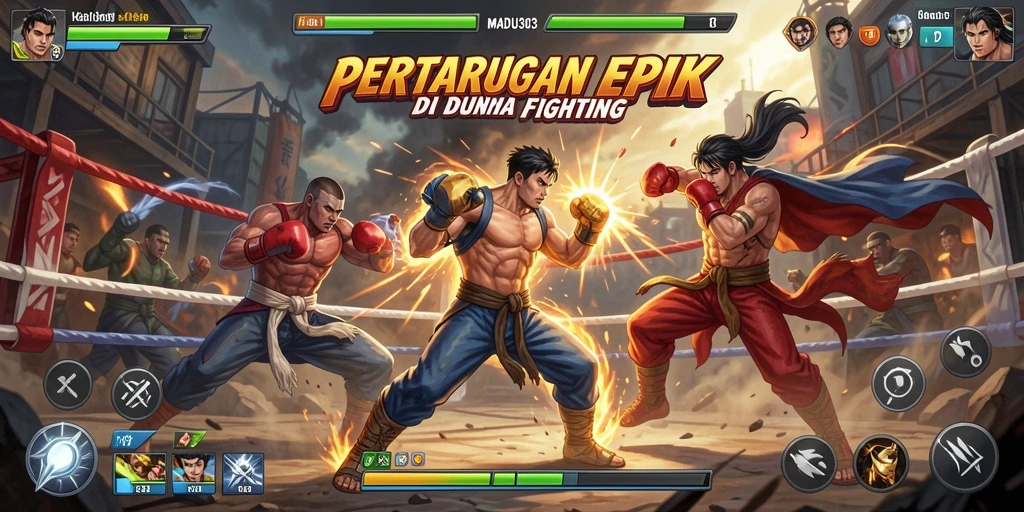 Screenshot MADU303 menampilkan aksi pertarungan yang mendebarkan.