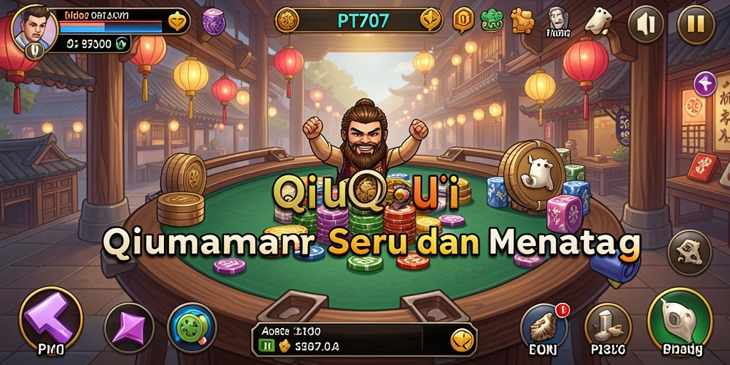 Screenshot PT707 menampilkan pemain yang sedang asyik bermain QiuQiu.