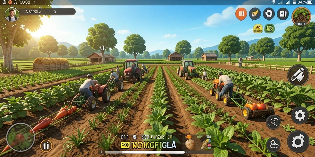 Tampilan menarik dari gameplay Farming di RAJAPOLA.
