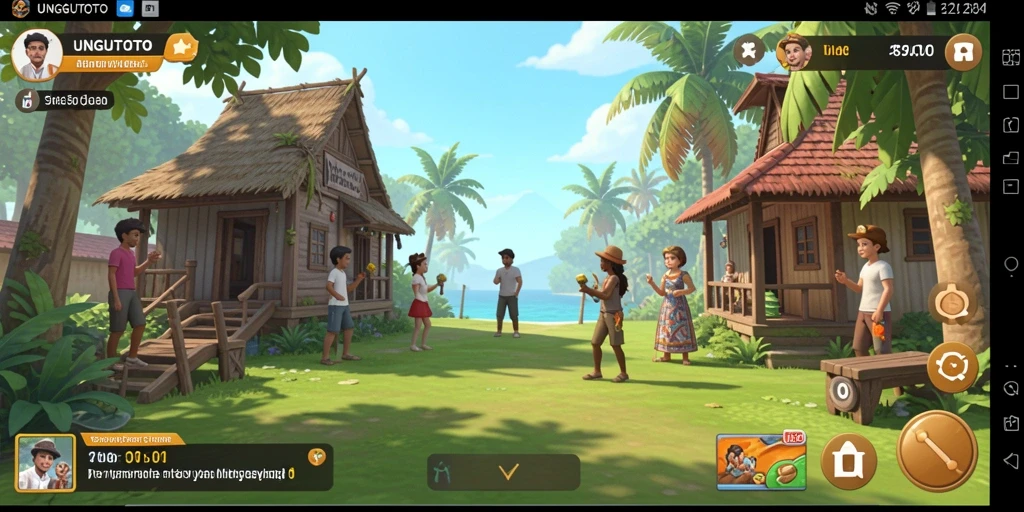 Screenshot gameplay UNGUTOTO yang penuh warna dan menantang.