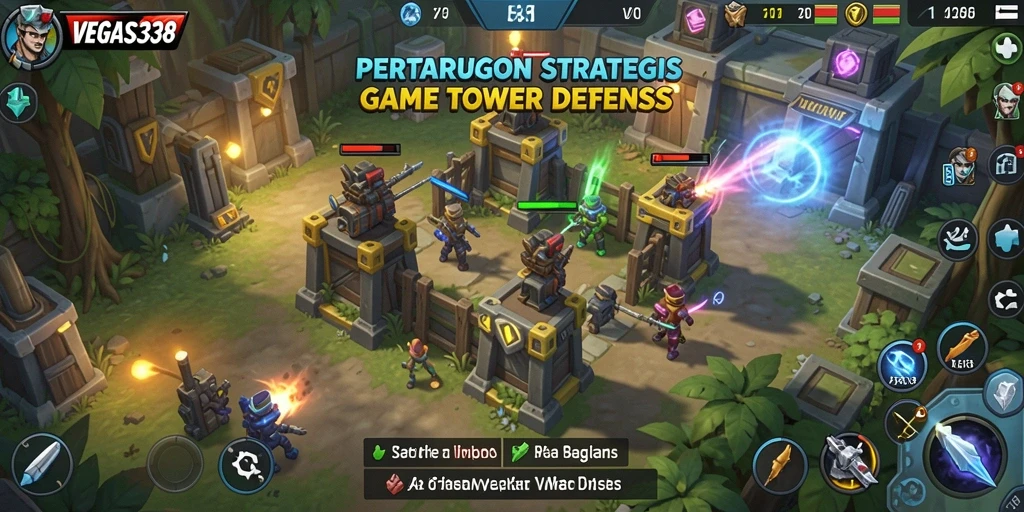 Tampilan screenshot dari gameplay yang mendebarkan di VEGAS338 Tower Defense.