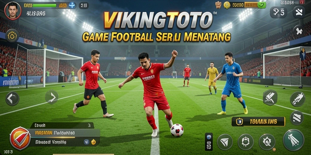 Tampilan gameplay mendebarkan di lapangan Football.